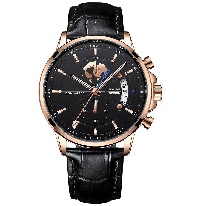 📢📢60 % Rabatt!!! 🎅Herrenuhr mit Globusmotiv im maritimen Stil