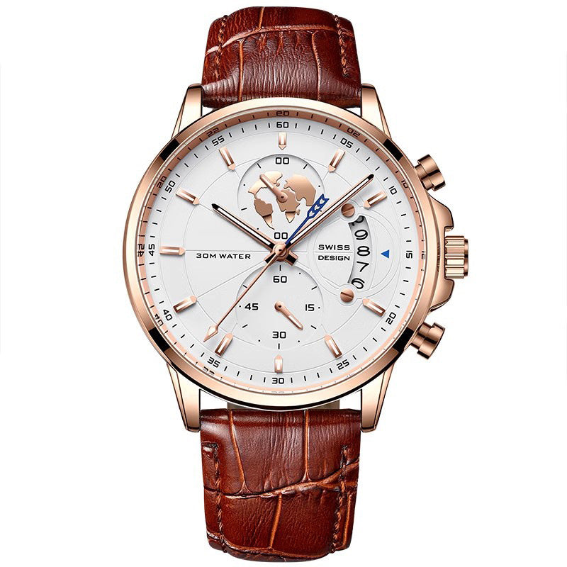📢📢60 % Rabatt!!! 🎅Herrenuhr mit Globusmotiv im maritimen Stil