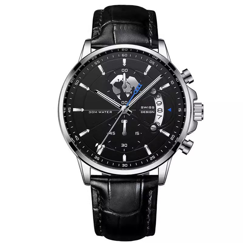 📢📢60 % Rabatt!!! 🎅Herrenuhr mit Globusmotiv im maritimen Stil