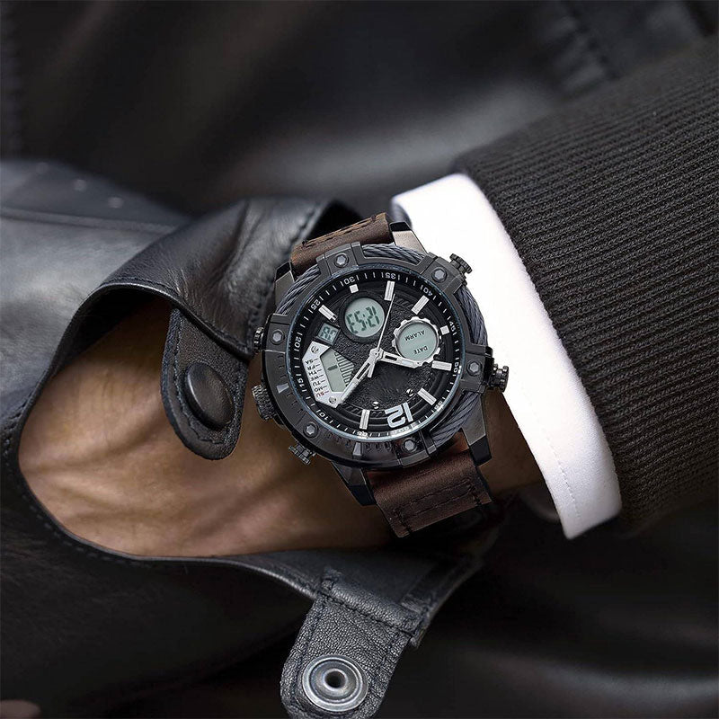 ⌚Multifunktionale Herren-Quarz-Sportuhr mit zwei Displays, wasserdicht bis 3 ATM