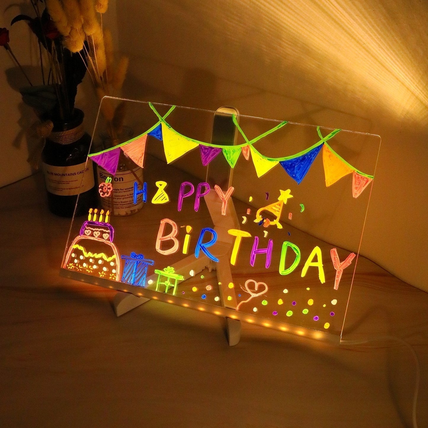 🎄Weihnachtsaktion 50% Rabatt🎁Kreatives wiederbeschreibbares Acryl-LED-Nachrichtenschild