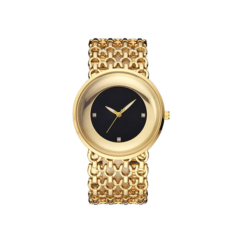 ⌚👑 Luxuriöse runde Armbanduhr Modische Damenarmbanduhr