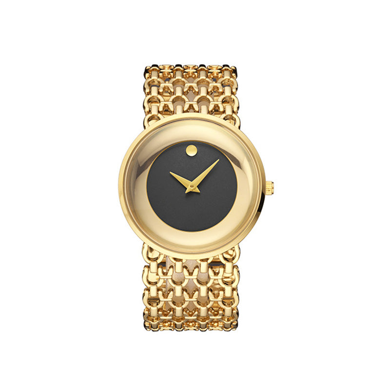 ⌚👑 Luxuriöse runde Armbanduhr Modische Damenarmbanduhr