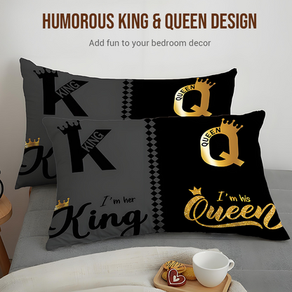 💖Black-Friday-Mega-Angebot – 50 % Rabatt!💖3-teiliges Bettwäscheset „King & Queen“ für Paare