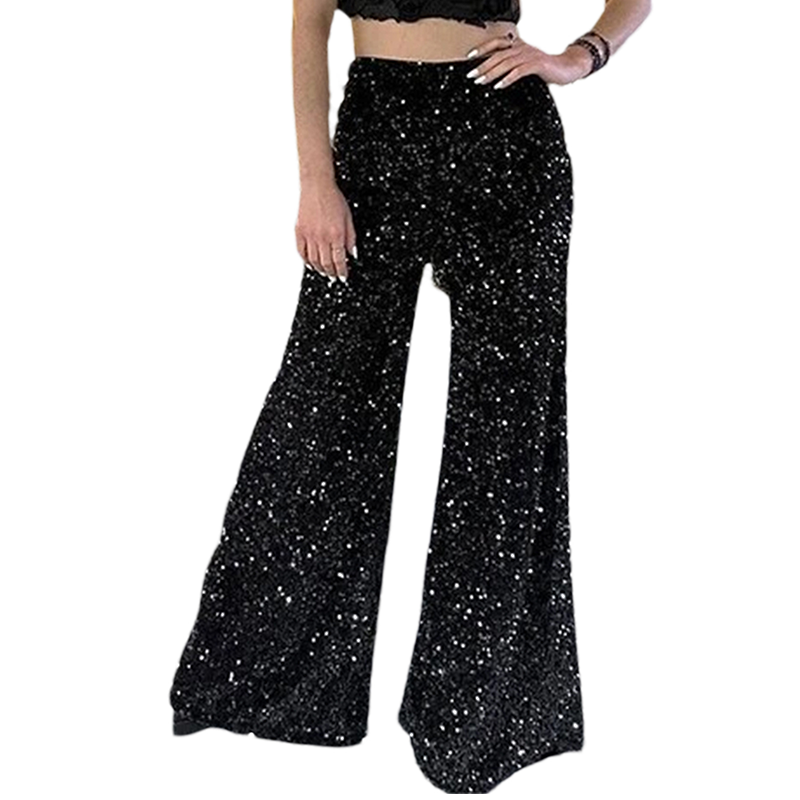 💖🔥Kostenloser Versand💃 Damen Mode Paillette Breitbeinhose