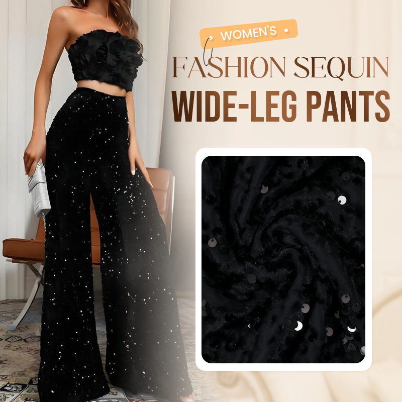 💖🔥Kostenloser Versand💃 Damen Mode Paillette Breitbeinhose