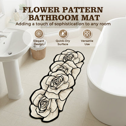🔥Solange der Vorrat reicht 50 % Rabatt!🎉Blumenmuster-Schnelltrocknende Badematte