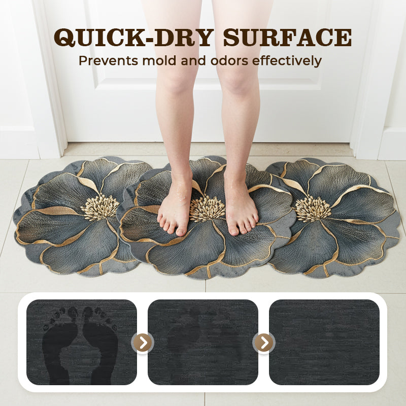 🔥Solange der Vorrat reicht 50 % Rabatt!🎉Blumenmuster-Schnelltrocknende Badematte