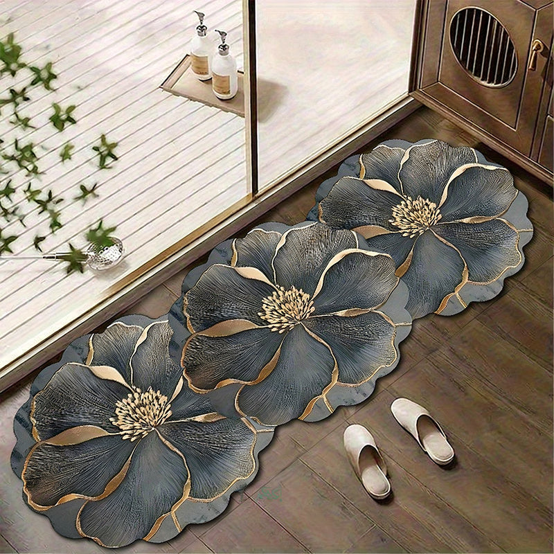 🔥Solange der Vorrat reicht 50 % Rabatt!🎉Blumenmuster-Schnelltrocknende Badematte