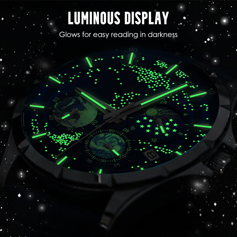 🎄 Weihnachtsangebot – Immer 50% RABATT! 🌌 Herrenuhr Leuchtender Sternenhimmel: Kosmisches Sternenzifferblatt – Nachtleuchten + Chronograph für Stil & Praxis am Handgelenk! ⌚