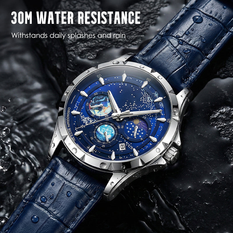 🎄 Weihnachtsangebot – Immer 50% RABATT! 🌌 Herrenuhr Leuchtender Sternenhimmel: Kosmisches Sternenzifferblatt – Nachtleuchten + Chronograph für Stil & Praxis am Handgelenk! ⌚