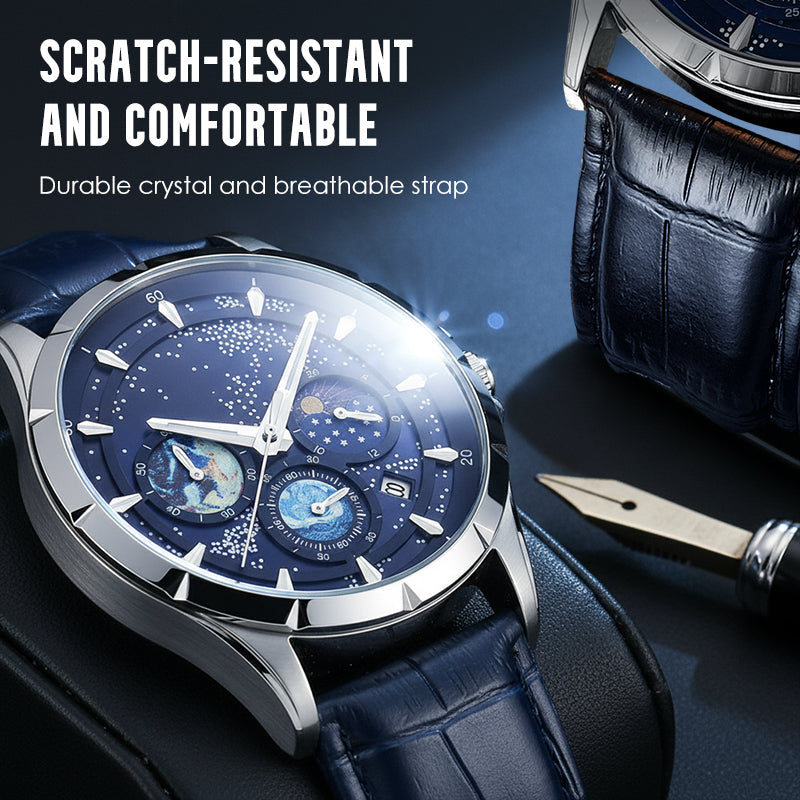 🎄 Weihnachtsangebot – Immer 50% RABATT! 🌌 Herrenuhr Leuchtender Sternenhimmel: Kosmisches Sternenzifferblatt – Nachtleuchten + Chronograph für Stil & Praxis am Handgelenk! ⌚
