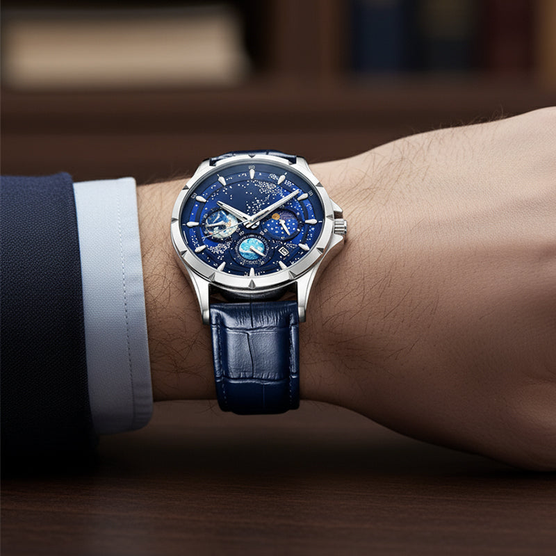 🎄 Weihnachtsangebot – Immer 50% RABATT! 🌌 Herrenuhr Leuchtender Sternenhimmel: Kosmisches Sternenzifferblatt – Nachtleuchten + Chronograph für Stil & Praxis am Handgelenk! ⌚