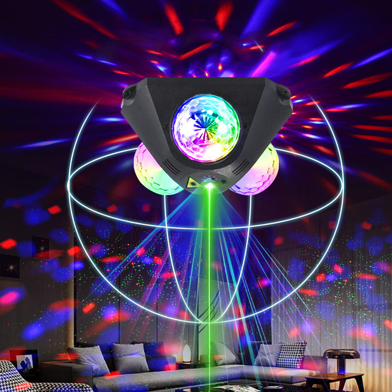 📢📢50 % RABATT !! 🌟3-Kugel Soundaktivierter Laser-Partylicht