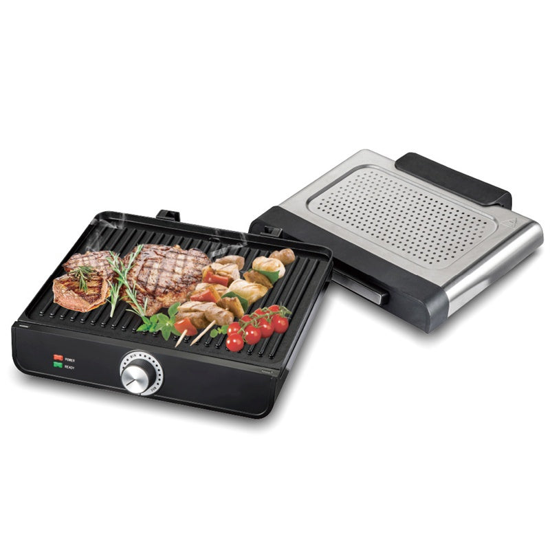 🔈🔈 Rabatt am letzten Tag – 60 % Rabatt 🔥2200W Rauchfreier Indoors Grill mit Antihaft-Grillplatte