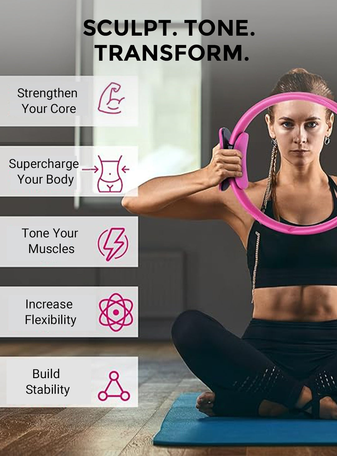 🔥NEUJAHRS-MEGA-SALE  50% RABATT💪Der All-in-One-Pilatesring – ideal für Anfänger und Fortgeschrittene🌸Formen, stärken, Haltung verbessern✨
