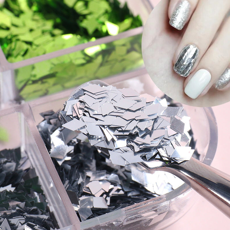 ✨JETZT 50 % RABATT! 🔥12-teiliges quadratisches Glitzer-Nagelkunst-Pailletten-Set🎉