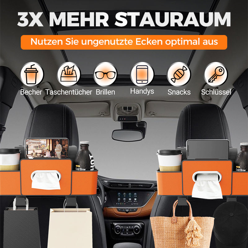 🎒 50% RABATT! 🚗 Multifunktionale Rücksitz-Aufbewahrungsbox – Mehrere Fächer, Stabil & Platzsparend 🧳