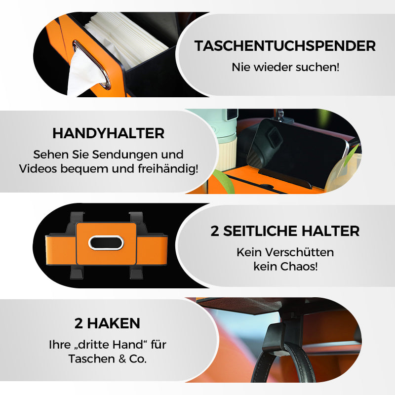 🎒 50% RABATT! 🚗 Multifunktionale Rücksitz-Aufbewahrungsbox – Mehrere Fächer, Stabil & Platzsparend 🧳