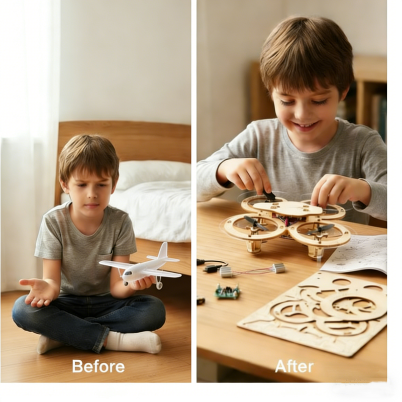✈️DIY-Bausatz für Kinder zum Bauen einer Holzdrohne 🎁💥Kostenlose Lieferung🚀