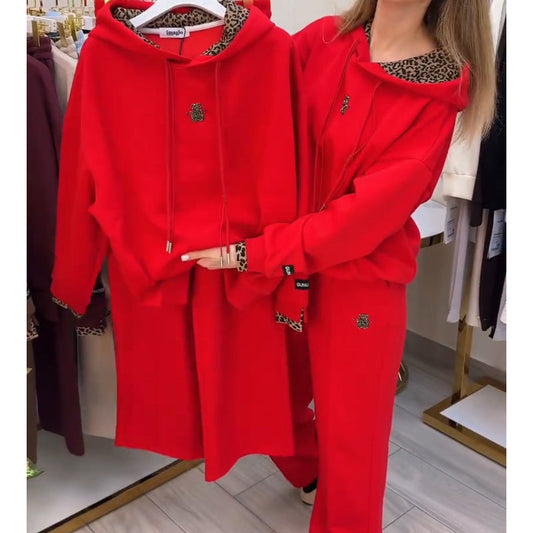 Lässiger Damen-Hoodie mit Leopardenmuster-Futter🔥Kauf 2 Artikel versandkostenfrei