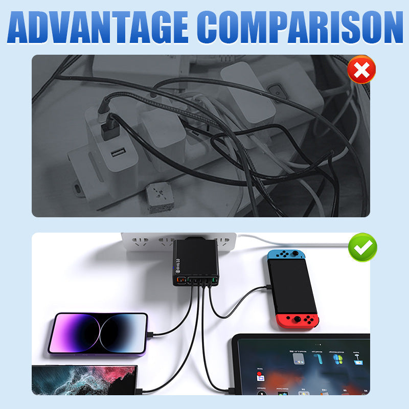 ⚡8-Port-USB-Schnellladeladegerät für Mobiltelefone