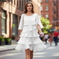 👗 Damen Kleid – Rundhals, Kaskaden-Rüschen & mehrlagig – Elegant & schmeichelhaft für Sommer & Anlässe✨