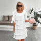 👗 Damen Kleid – Rundhals, Kaskaden-Rüschen & mehrlagig – Elegant & schmeichelhaft für Sommer & Anlässe✨