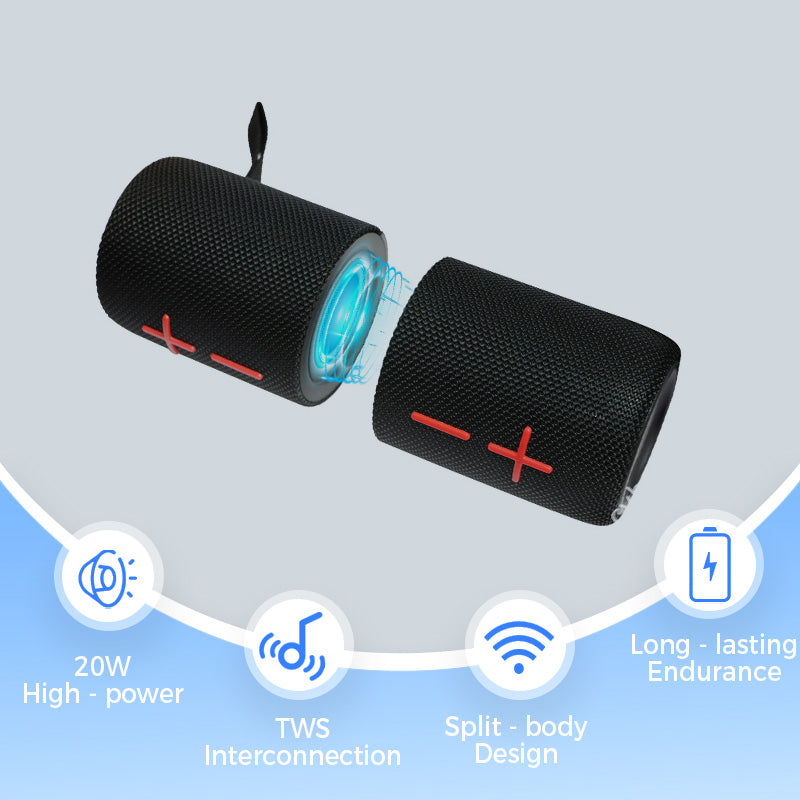 🔊🎵 Magnetisch teilbarer Bluetooth-Lautsprecher: 2-in-1 Design, kraftvoller Stereo-Sound, perfekt für unterwegs 🏕️⚡
