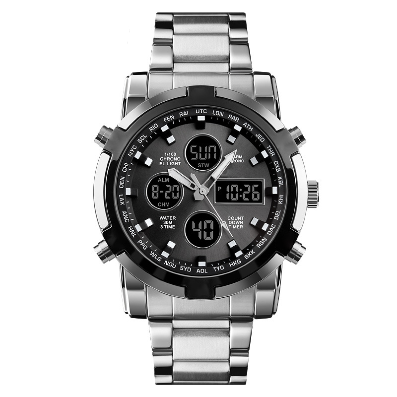 ⏰ Wasserdichte Analog-Digital-Militäruhr für Herren – 48 mm, multifunktional & Armband aus Edelstahl! 🕰️💪