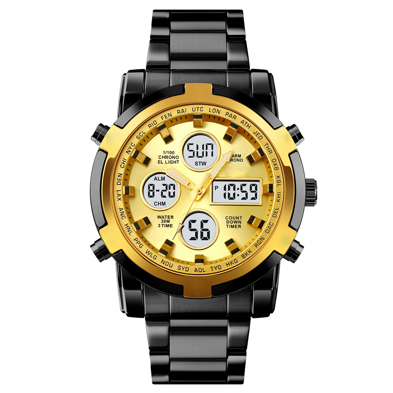 ⏰ Wasserdichte Analog-Digital-Militäruhr für Herren – 48 mm, multifunktional & Armband aus Edelstahl! 🕰️💪