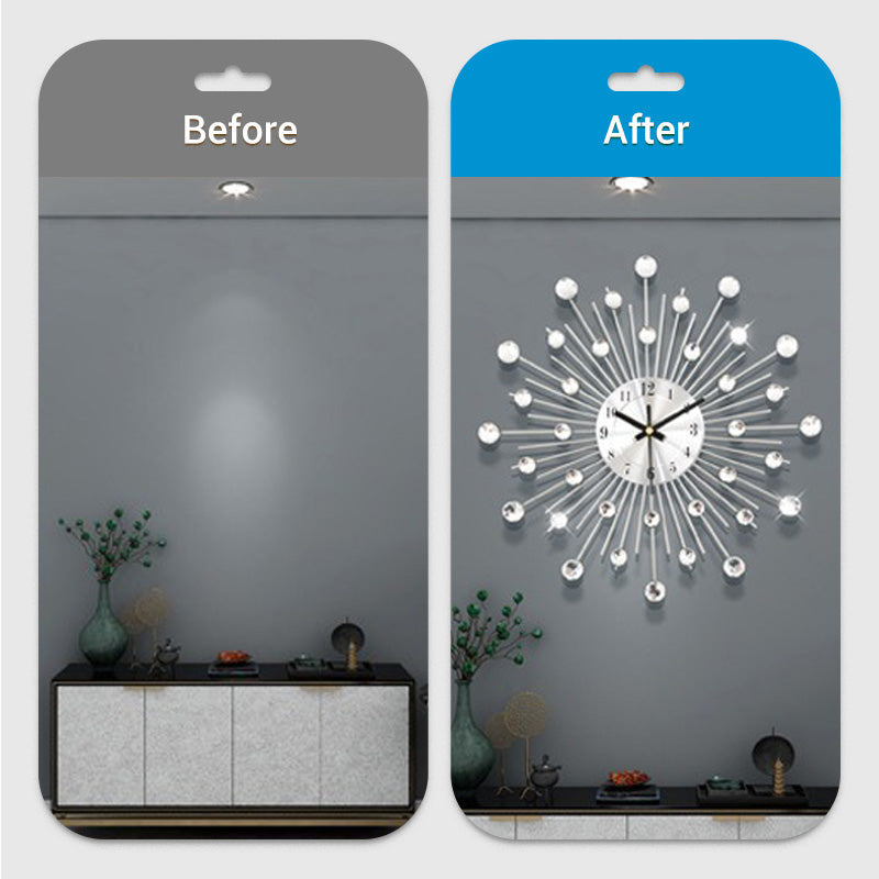 ✨60 % RABATT🕰️ Kreative Strass-Wanduhr – Leise, minimalistischer Luxus für Wohnzimmer, Esszimmer und Eingangsbereich! 💎🏡