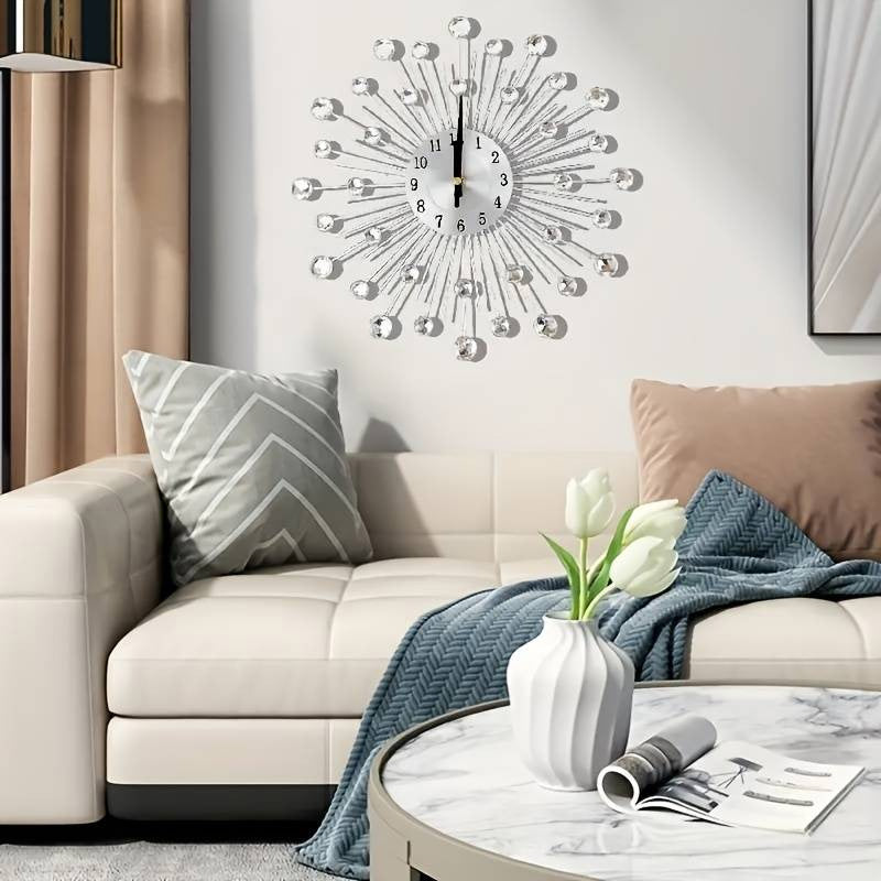 ✨60 % RABATT🕰️ Kreative Strass-Wanduhr – Leise, minimalistischer Luxus für Wohnzimmer, Esszimmer und Eingangsbereich! 💎🏡
