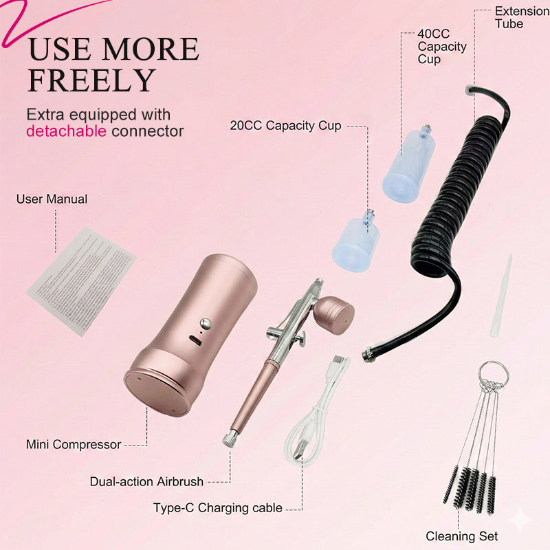 📢📢50 % Rabatt!! ⏰Kabelloses Airbrush-Set mit Kompressor