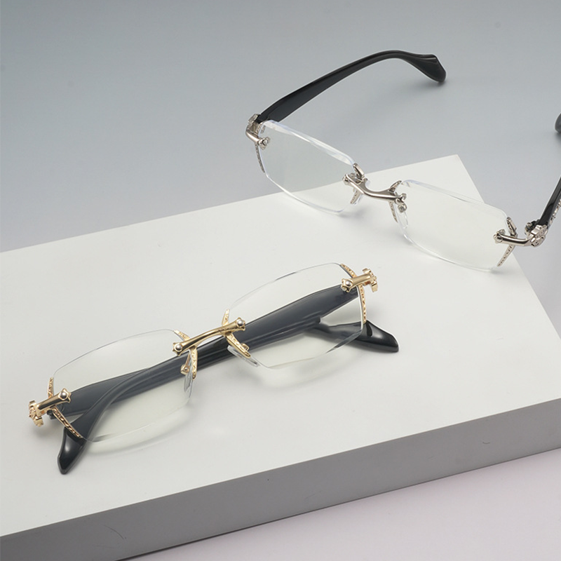 Einfache Anti-Blaulicht-Halbrand-Browline-Brille für den täglichen Gebrauch