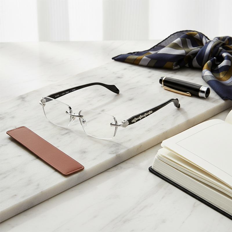 Einfache Anti-Blaulicht-Halbrand-Browline-Brille für den täglichen Gebrauch