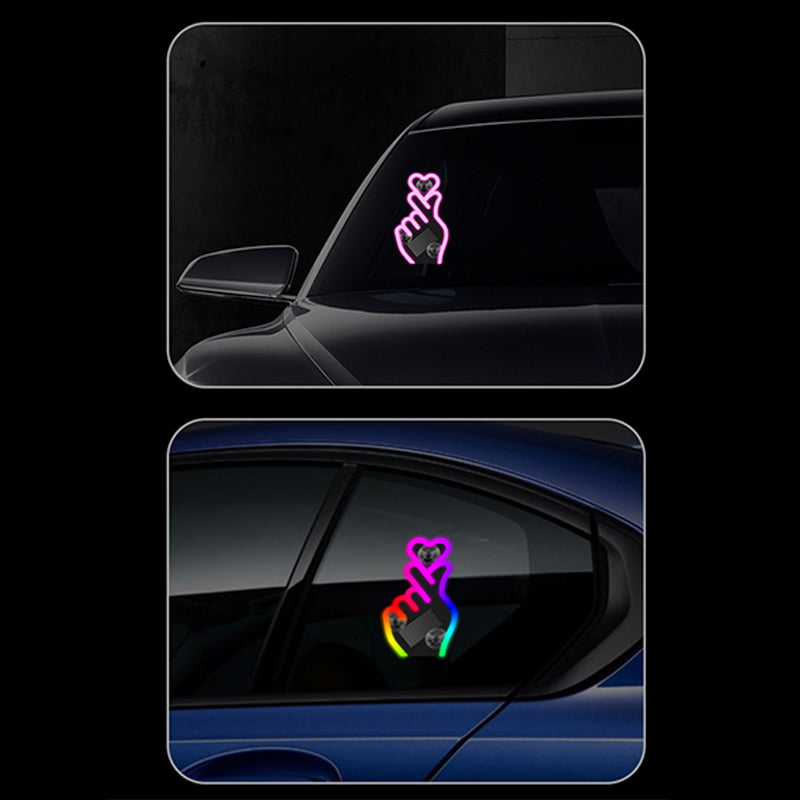 🚗 60% RABATT! 💖 Solar LED-Herz Auto-Fingerring – Dekorativ, Einfach zu Montieren & Automatisches Leuchten bei Nacht ✨