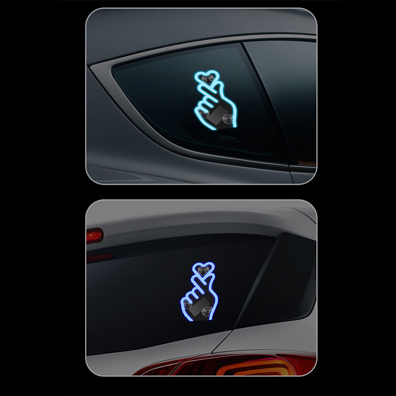 🚗 60% RABATT! 💖 Solar LED-Herz Auto-Fingerring – Dekorativ, Einfach zu Montieren & Automatisches Leuchten bei Nacht ✨