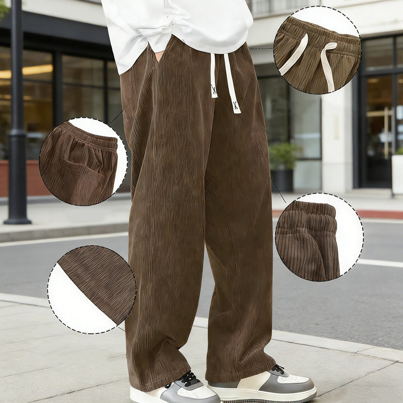 Herrenhose mit lockerer Passform, Kordelzug und Taschen