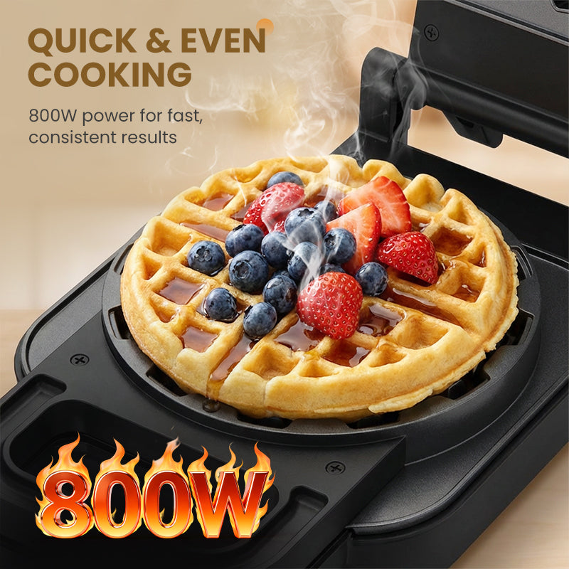 800W Electric Waffle Maker with Non-Stick Coating