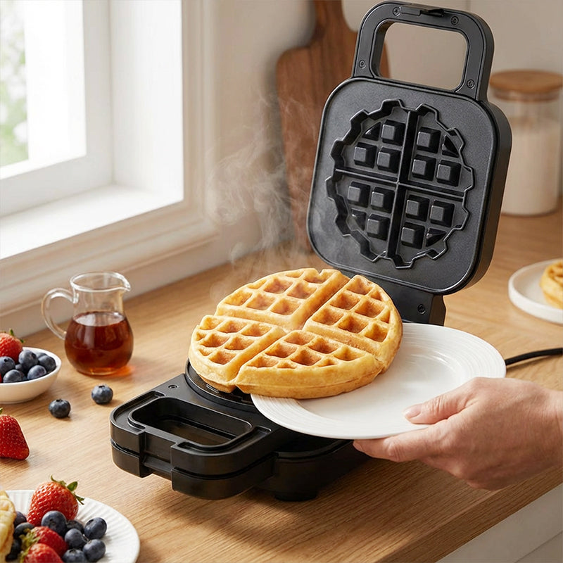 800W Electric Waffle Maker with Non-Stick Coating