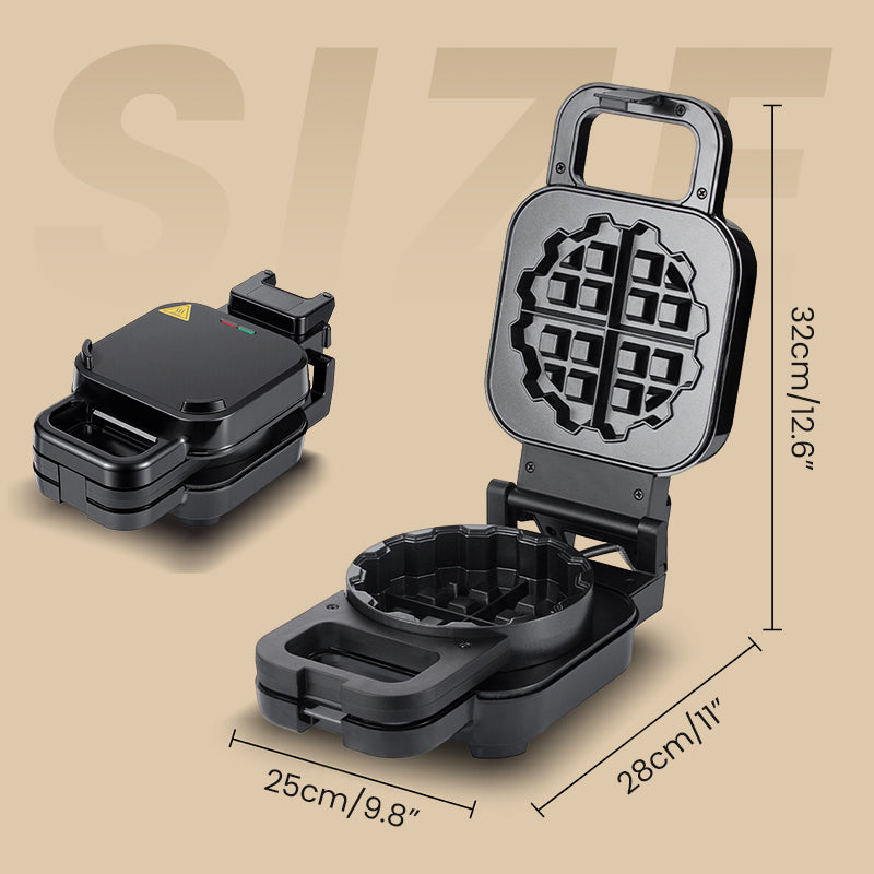 800W Electric Waffle Maker with Non-Stick Coating