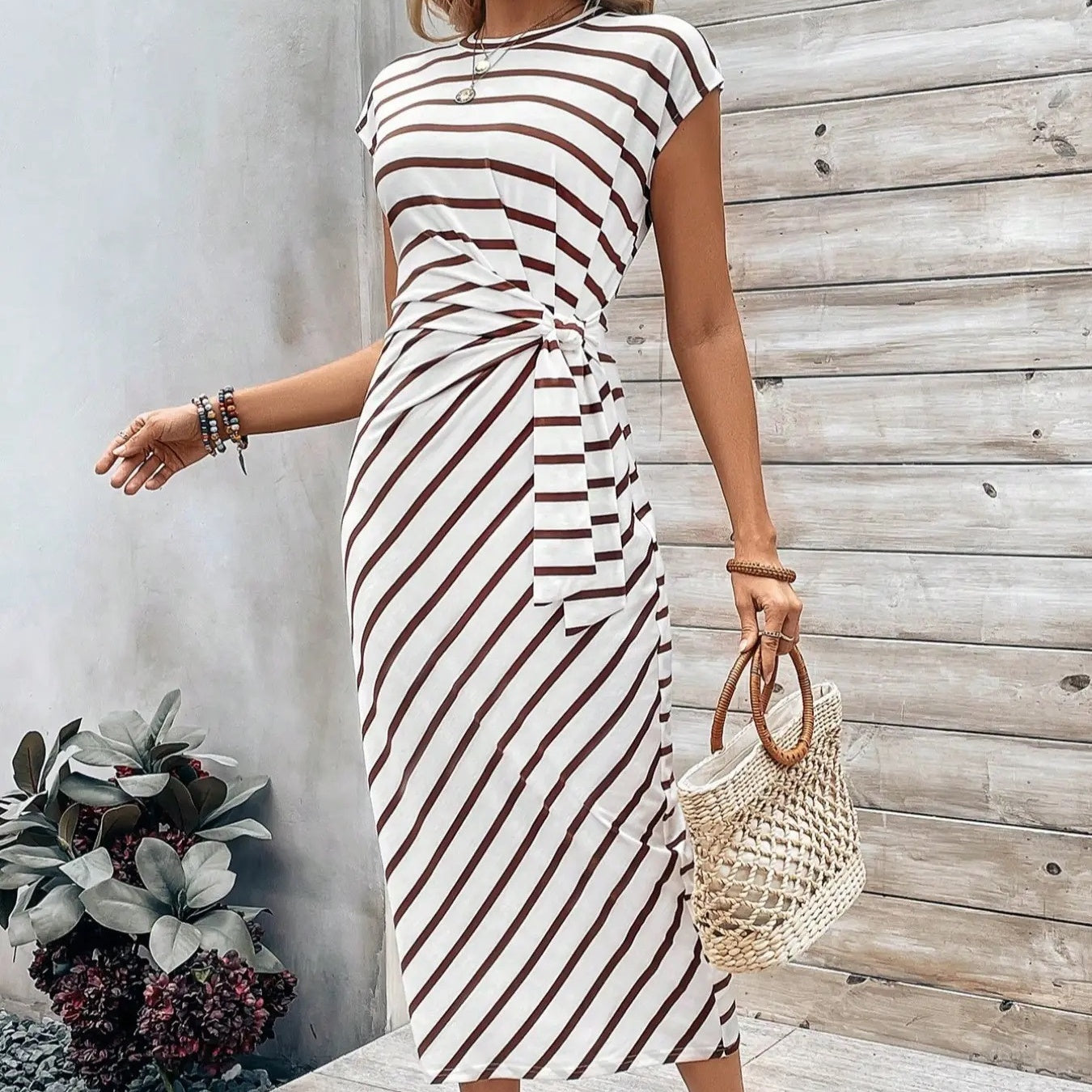 🔥LETZTER TAG IM ANGEBOT: 50% RABATT!!💕 Elegantes Damenkleid mit Bindegürtel