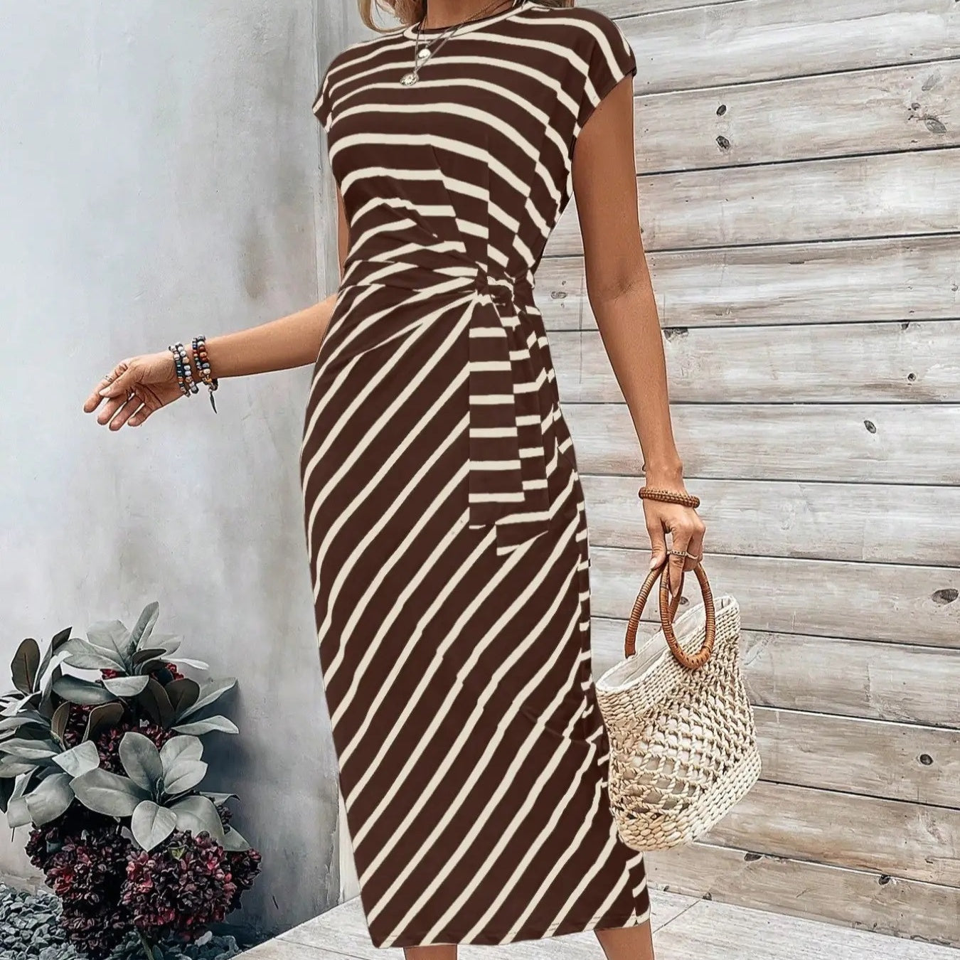 🔥LETZTER TAG IM ANGEBOT: 50% RABATT!!💕 Elegantes Damenkleid mit Bindegürtel