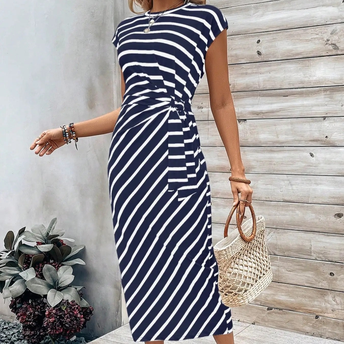 🔥LETZTER TAG IM ANGEBOT: 50% RABATT!!💕 Elegantes Damenkleid mit Bindegürtel