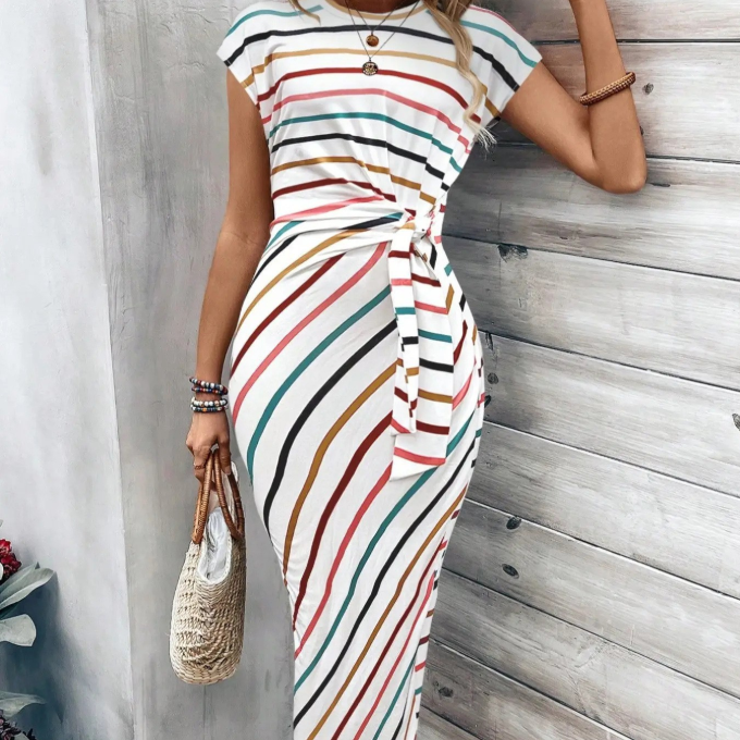 🔥LETZTER TAG IM ANGEBOT: 50% RABATT!!💕 Elegantes Damenkleid mit Bindegürtel