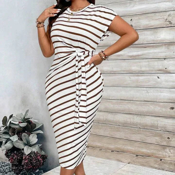🔥LETZTER TAG IM ANGEBOT: 50% RABATT!!💕 Elegantes Damenkleid mit Bindegürtel