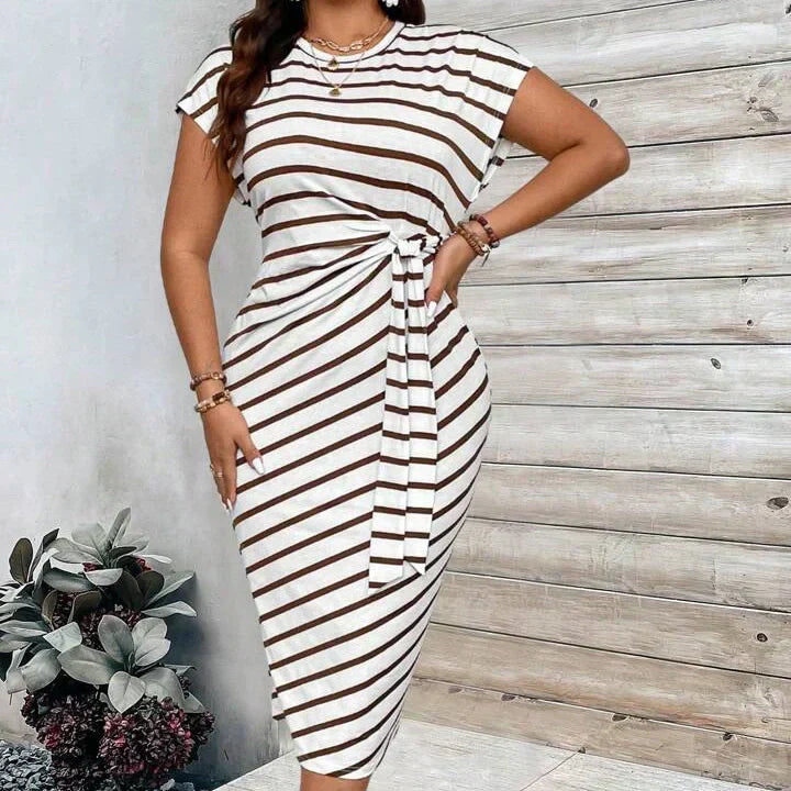 🔥LETZTER TAG IM ANGEBOT: 50% RABATT!!💕 Elegantes Damenkleid mit Bindegürtel