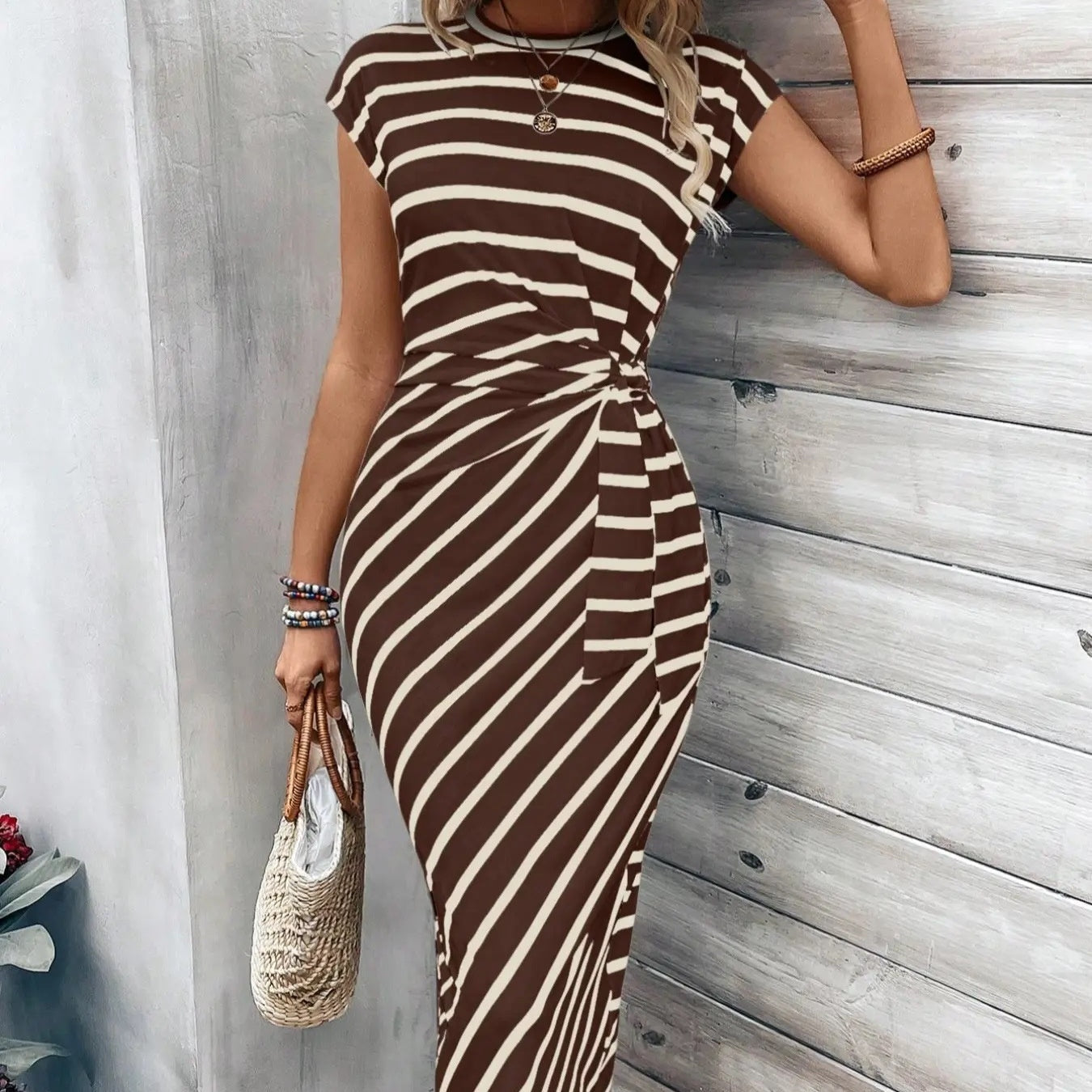 🔥LETZTER TAG IM ANGEBOT: 50% RABATT!!💕 Elegantes Damenkleid mit Bindegürtel