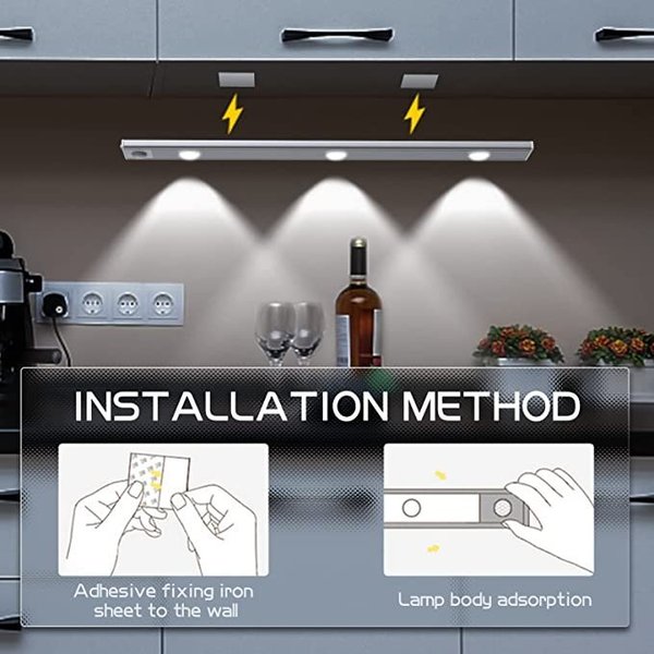💡 50% RABATT! 🔥 4 Stück LED-Schrankleuchte mit Bewegungsmelder – Wiederaufladbar, Magnetisch & Ideal Für Kleiderschränke, Küchen & Arbeitsbereiche 🏠